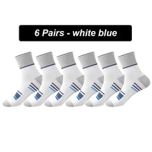 Load image into Gallery viewer, Men’s Breathable Cotton Crew Socks – 6-Pair Set

