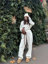 Load image into Gallery viewer, Jumpsuit Women 2026 New Fashionable Long Sleeved Jumpsuit for Women's Casual Half Open Collar Elastic Waist Jumpsuit
