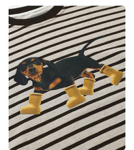 Load image into Gallery viewer, Striped Dog Print Loose Tee
