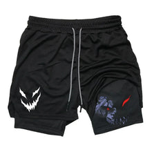 Load image into Gallery viewer, Summer New Black Five-leaf Clover Printed Men's and Women's Shorts Double-layer Loose Sports and Casual Pants for Beach Fitness
