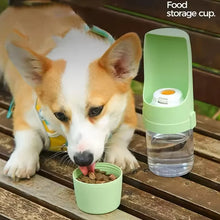 Load image into Gallery viewer, Pet Travel Water Bottle Portable with Food Container Foldable 2in1 Pet Outdoor Bowl Puppy Dog Cat Travel Drinking Food Feeder
