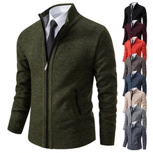 Load image into Gallery viewer, Stand Collar Fleece Zip Cardigan
