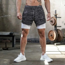 Load image into Gallery viewer, Camo Running Shorts Men Gym Sports Shorts 2 In 1 Quick Dry Workout Training Gym Fitness Jogging Short Pants Summer Men Shorts

