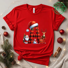 Load image into Gallery viewer, Festive Alphabet Holiday Casual Tee
