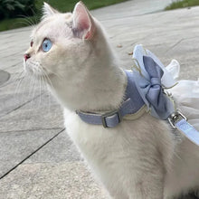 Load image into Gallery viewer, Pet Accessories Princess Style Cat Harness Leash Adjustable Nylon Cat Vest Breathable with Bowknot Pet Chest Strap For Cats Dogs
