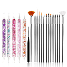 Load image into Gallery viewer, Nail Art Brushes Nail Art Tool Set Nail Dotting Tools Nail Dust Brush Striping Long Lines Nail Drawing Pen Nail Design
