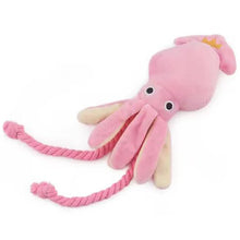 Load image into Gallery viewer, Dog toys; cat toys; sound-emitting cotton rope octopus; durable chew toys for cleaning teeth; interactive pet toys.
