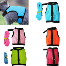 Load image into Gallery viewer, Pet Accessories Rabbit Harnesses Vest Leashes Set Soft Mesh Harness with Leash Small Animal Guinea Pig Hamsters Bunny Accessorie
