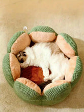 Load image into Gallery viewer, Petal Shaped Pet Bed, Plush Round Dog &amp; Cat Cushion Mat with Knitted Texture, Ultra Soft Warm Nest for Kittens Puppies in Winter
