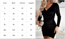 Load image into Gallery viewer, European Elegant Evening Party Dress for Woman Clothing Fashion V Neck Long Sleeved Velvet Casual Mini  Sheath Dresses

