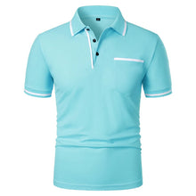 Load image into Gallery viewer, New Men's Short Sleeve Polo Shirts Solid Color Casual T-shirt Summer Trendy Breathable Loose Basic Splice Top Pockets Men Shirts
