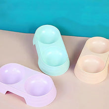 Load image into Gallery viewer, Non-Slip Double Pet Bowls Food &amp; Water Feeder for Cats and Small Dogs BPA-Free Easy-Clean Raised Pet Dishes in 4 Colors
