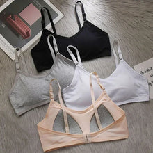Load image into Gallery viewer, Cotton Sports Training Bras Casual Back Buckle Teenage Lingerie No Steel Rings Sports Bra Elastic Breathable Student Underwear
