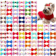 Load image into Gallery viewer, 10pcs Creativity Pet Hair Accessories Bow Polyester Cute Puppy Bow with Rubber Band Suitable for Dogs Cat Grooming Accessories

