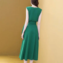 Load image into Gallery viewer, Elegant Sleeveless V-Neck Midi Dress
