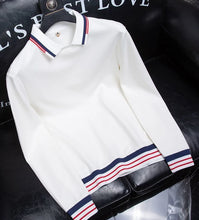 Load image into Gallery viewer, Waffle Stripe Long Sleeve Polo
