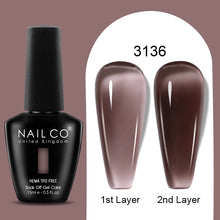 Load image into Gallery viewer, NAILCO 15ml Colorful Jelly Gel Nail Polish Gorgeous Color HEMA TPO FREE Soak Off UV LED Semi Permanent Long Wear Gel Varnish
