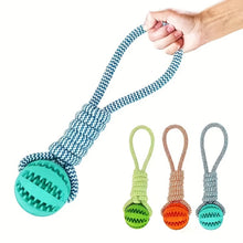 Load image into Gallery viewer, Pet Toy Dog Bite-Resistant Cotton Rope Hand-Held Treat Ball for Teeth Cleaning and Training, Interactive Educational Toy Ball
