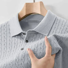 Load image into Gallery viewer, V-Neck Lapel Knit Polo Sweater
