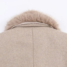 Load image into Gallery viewer, Elegant Belted Fur Collar Overcoat
