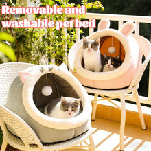 Load image into Gallery viewer, Pet Tent Cave Bed for Cats Small Dogs Self-Warming Cat Tent Bed Cat Hut Comfortable Pet Sleeping Bed Foldable Removable Washable
