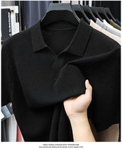 Load image into Gallery viewer, 100% Cotton Short-sleeved POLO Shirt Men's Lapel Knitted T-shirt High-end Casual Bottoming Versatile Men's Short-sleeved Men's T
