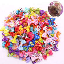 Load image into Gallery viewer, 10pcs Creativity Pet Hair Accessories Bow Polyester Cute Puppy Bow with Rubber Band Suitable for Dogs Cat Grooming Accessories
