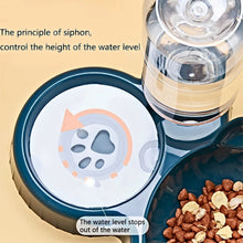 Load image into Gallery viewer, Pet Bowls With Water Feeder, 3 In 1 Ear Design Tilted Cat Water And Food Bowl Set With Gravity Water Bottle For Neck Protection
