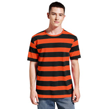 Load image into Gallery viewer, Men Striped T-Shirt Stripes Top Tees Male Fashion Short Sleeve Shirts Costume Cosplay Party Blue Red White Black Yellow T Shirt
