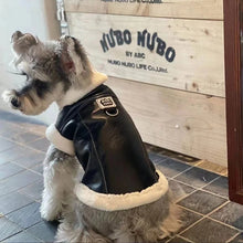 Load image into Gallery viewer, Pet Dog Jacket Autumn/Winter Thick Velvet Leather Sleeveless Vest Jacket Tank Top Integrated Coat Puppy Clothes for Small Dogs
