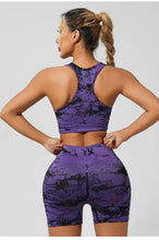 Load image into Gallery viewer, Women Seamless Tie Dye Yoga Set Quick Dry Sports Bra Shorts Lightweight Breathable Workout Outfit
