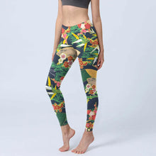 Load image into Gallery viewer, High Waist Yoga Leggings Japanese Style Cherry Blossom Botanical Print Soft Tights Women Fitness Gym Yoga Running Sports Wear
