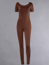 Load image into Gallery viewer, Women's Rompers Short Sleeve Solid Skinny Bodycon Jumpsuits Fashion Sports Fitness Casual Activity Streetwear Overalls
