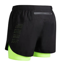 Load image into Gallery viewer, Summer Men's Reflective Running Shorts Fitness Quick Drying Double-Layer Shorts Men's Exercise Training Bodybuilding Shorts
