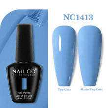 Load image into Gallery viewer, NAILCO 333 Colors Gel Nail Polish Semi Permanent Varnishes Nails Art Design Hybrid Soak Off Top Base Coat UV Gel Manicure 15ml
