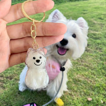 Load image into Gallery viewer, Transparent Cute Dog Pendant Keychain Creative Pet Hair Storage Capsule Hanging Ornament for Pet Lover DIY Pet Memorial Keychain
