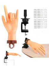 Load image into Gallery viewer, Nail art beginners practice fake hand models with insertable nail plates, bendable fingers, display racks, rubber hands
