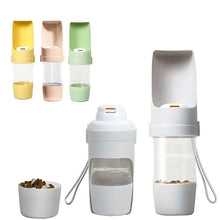 Load image into Gallery viewer, Pet Travel Water Bottle Portable with Food Container Foldable 2in1 Pet Outdoor Bowl Puppy Dog Cat Travel Drinking Food Feeder
