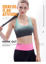 Load image into Gallery viewer, Sports Bra High Stretch Breathable Tops Fitness Women Padded for Running Yoga Gym Crop Bra Gradient Sports Bra for Workout Tops
