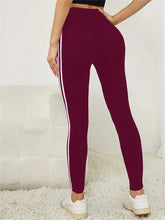 Load image into Gallery viewer, Women's High-waist Slimming Leggings Side Stripe Pattern Breathable Yoga Pants Sportswear Athletic Apparel
