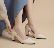 Load image into Gallery viewer, High Heels Women 2025 Summer New Pointed Shallow Mouth Work Shoes Thick Heel Fashion Versatile High Heels
