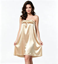 Load image into Gallery viewer, Female Nighty Dress Hot Nightdress Satin Elegant Sleep Dress 2026 Women's Sleepwear Sexy Dresses Sleeveless Strapless Nightgown
