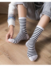 Load image into Gallery viewer, Colorful Striped Cotton Crew Socks
