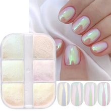 Load image into Gallery viewer, Moonlight Mirror Nails Powder Metallic Chrome Effect Pigments Gel Polish Laser Dust Glitter Aurora Shiny Pearl Nail Manicure Dec
