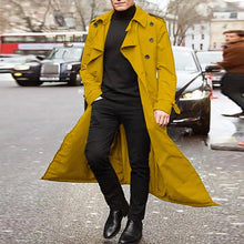 Load image into Gallery viewer, Men’s Luxury Full-Length Trench Coat – England Style Business Overcoat
