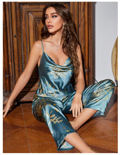 Load image into Gallery viewer, Cherry Satin Long Pajama Set
