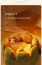 Load image into Gallery viewer, Petal Shaped Pet Bed, Plush Round Dog &amp; Cat Cushion Mat with Knitted Texture, Ultra Soft Warm Nest for Kittens Puppies in Winter
