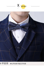 Load image into Gallery viewer, Formal Kids Plaid Tuxedo Suit
