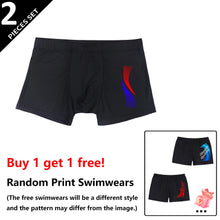 Load image into Gallery viewer, Swimming Trunks with Fashion Prints Men Quick Dry Beach Boxer Shorts with Drawstring Boy Swimwear Underpants
