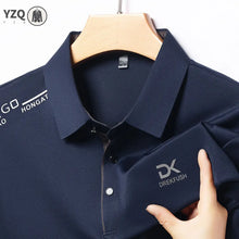 Load image into Gallery viewer, Men's Business Casual Short Sleeve Polo Shirt Solid Color with Badge Fashionable Breathable Comfortable Versatile Business Top
